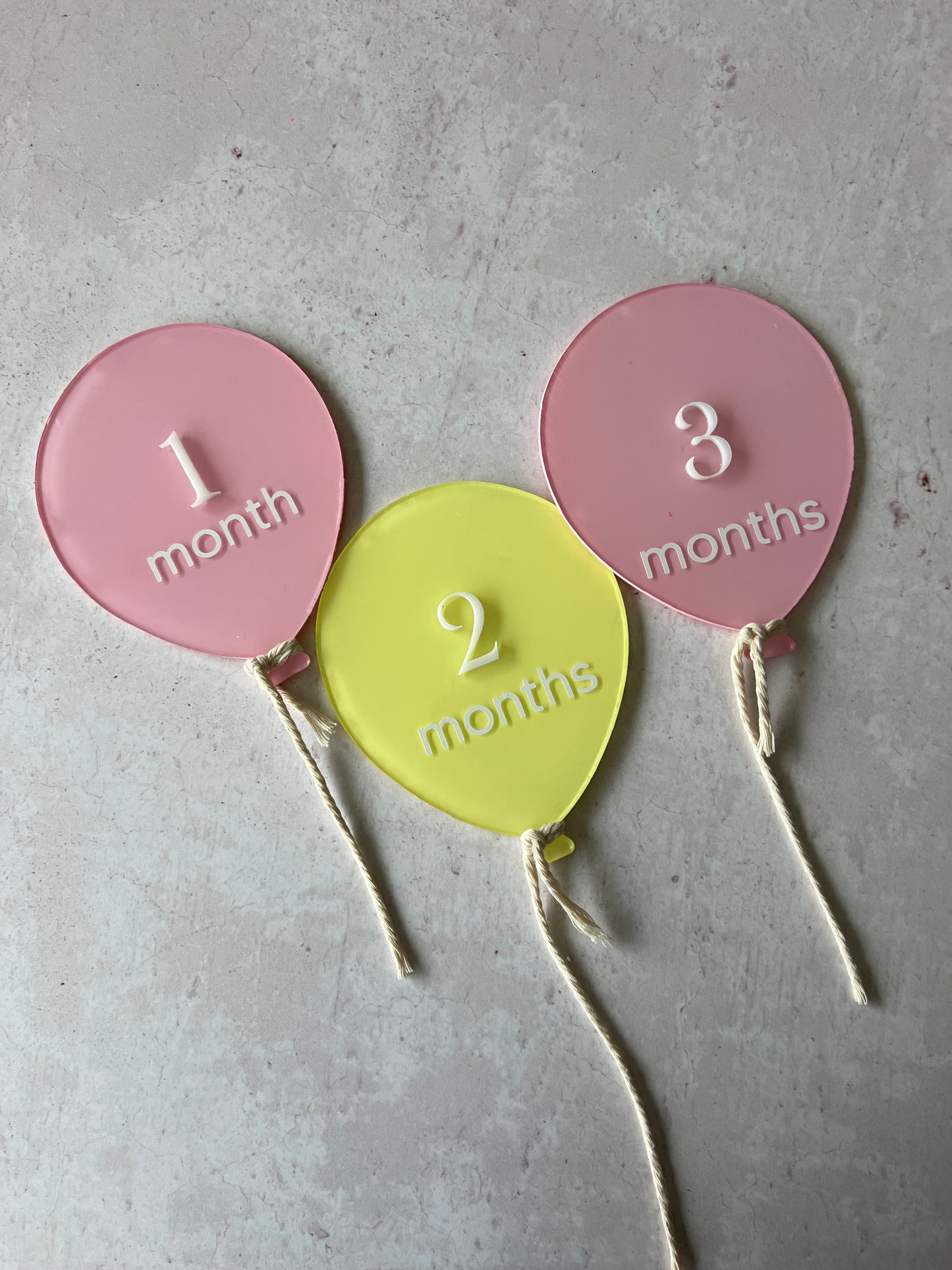 Baby Balloon - Baby Milestones / Tags de Meses Acrílico