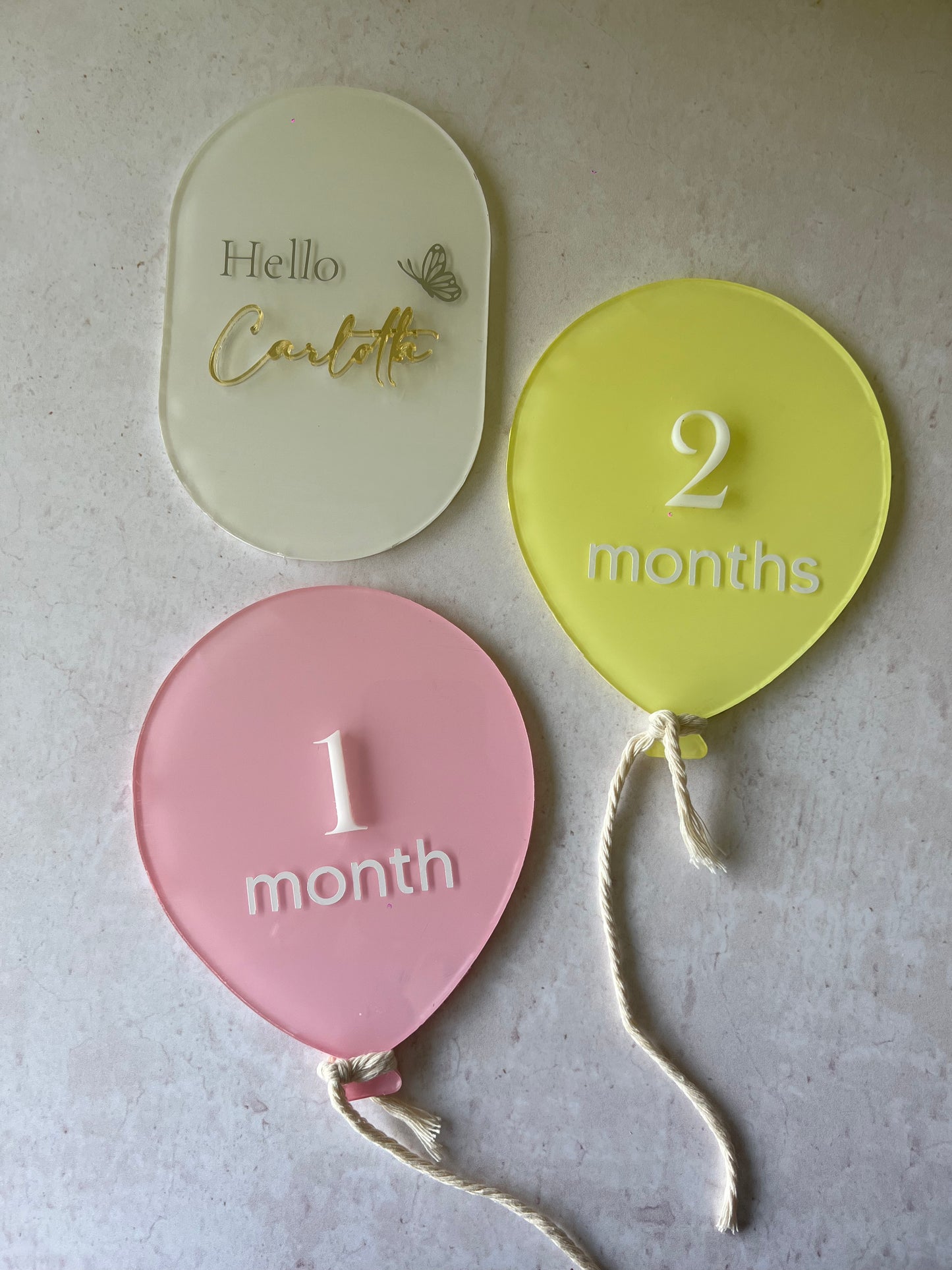 Baby Balloon - Baby Milestones / Tags de Meses Acrílico